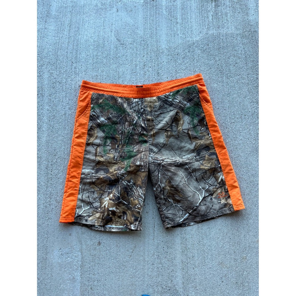 Realtree Mens Camo Board Shorts XL Blaze Orange Xtra Camouflage Swim Trunks